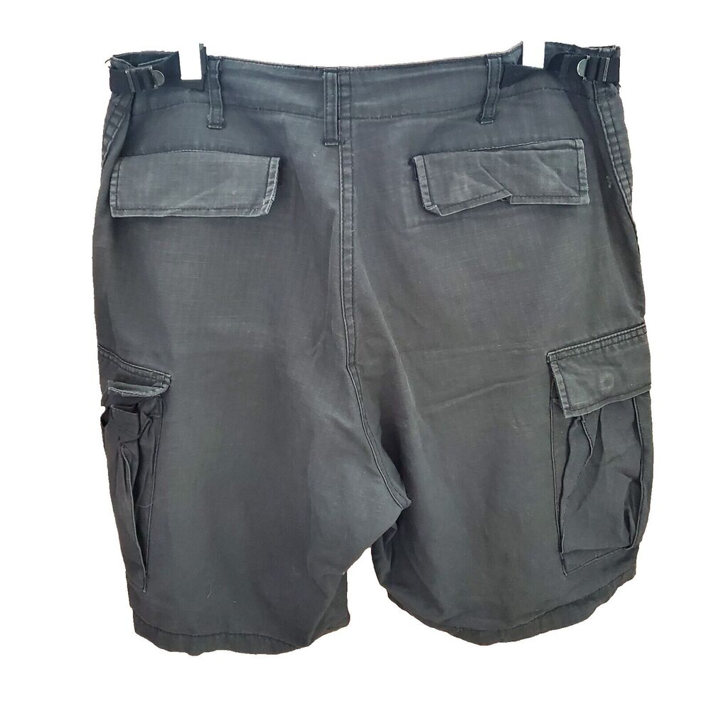 Mens Black Cargo Shorts Size Medium Overload 6 Pocket Outdoor Hiking Utility M - Picture 5 of 6